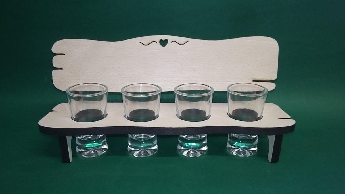 PIKUSA banc avec 4 verres