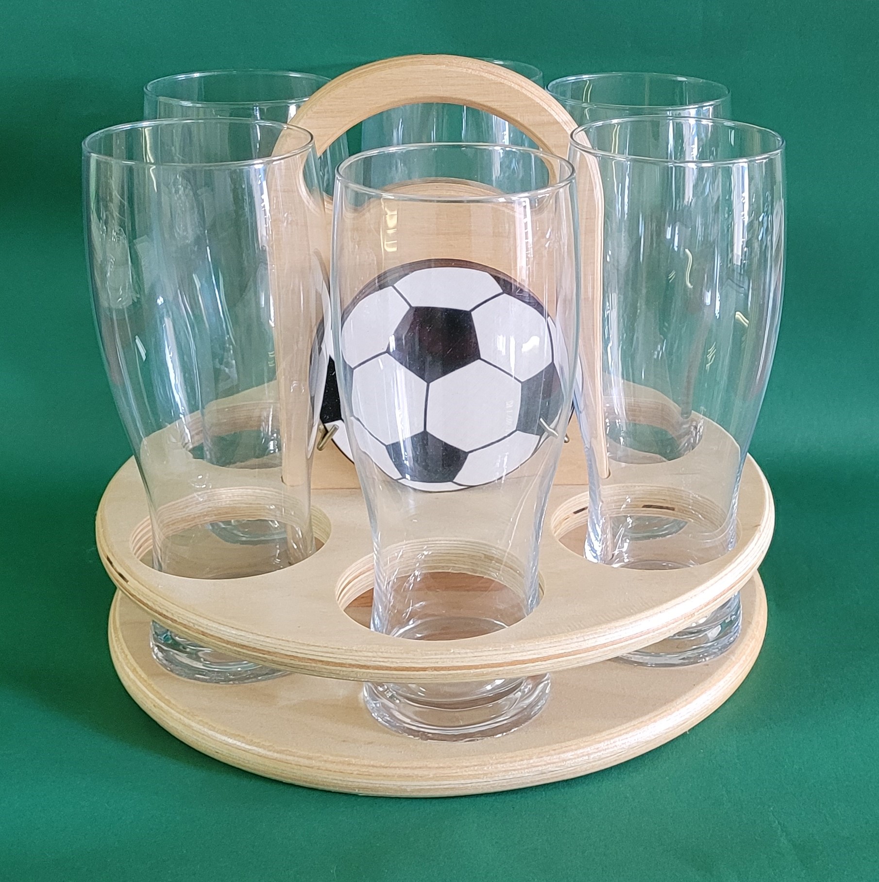 Support avec sous-verres en forme de ballon